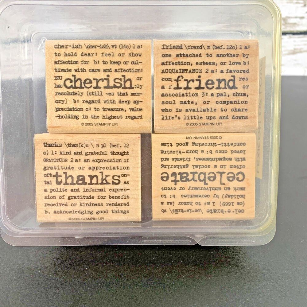 Stampin‎ Up Lexicon of Love Rubber Stamps Cherish Friend Thanks Celebrate